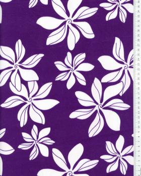 Tissu Polynésien TIARE Violet - Tissushop